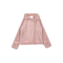 網上下單訂購女裝機車外套  粉色麂皮絨機車風外套  時裝款式外套    FA396 網上下單訂購女裝機車外套  粉色麂皮絨機車風外套  時裝款式外套    FA396